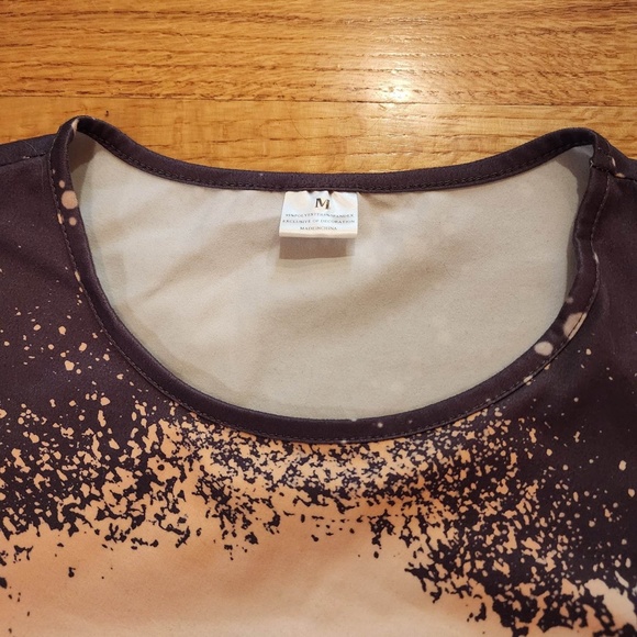 Bleached Gray Cheetah Lips Shirt M - Picture 2 of 3